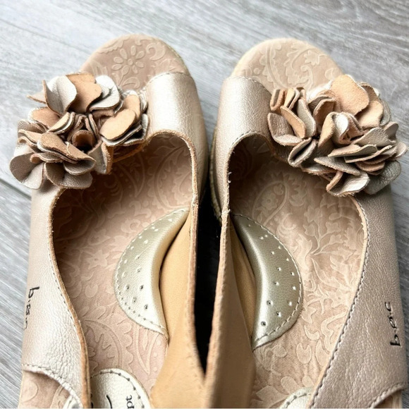 BOC Born  Concept Blossom Espadrilles Leather Wedge Heels Sandals in Champagne - Picture 4 of 15